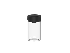 150CC/5OZ/150ML Aviator CR - Container With Inner Seal & Tamper - Clear Natural With Opaque Black Lid - DISTRODEALS.COM