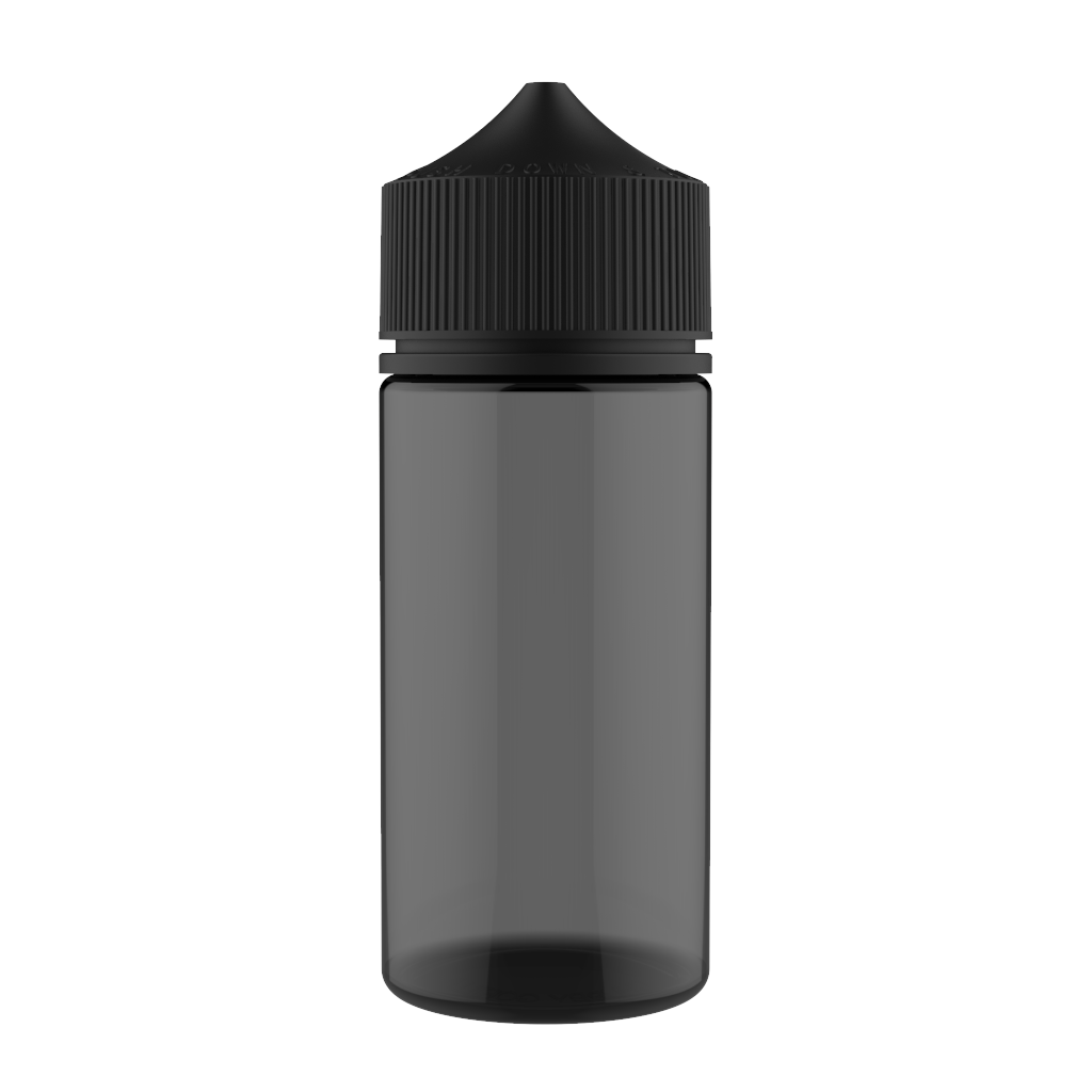 Chubby Gorilla - 100ML Unicorn Bottle - Transparent Black Bottle / Black Cap - V3 - Copackr.com