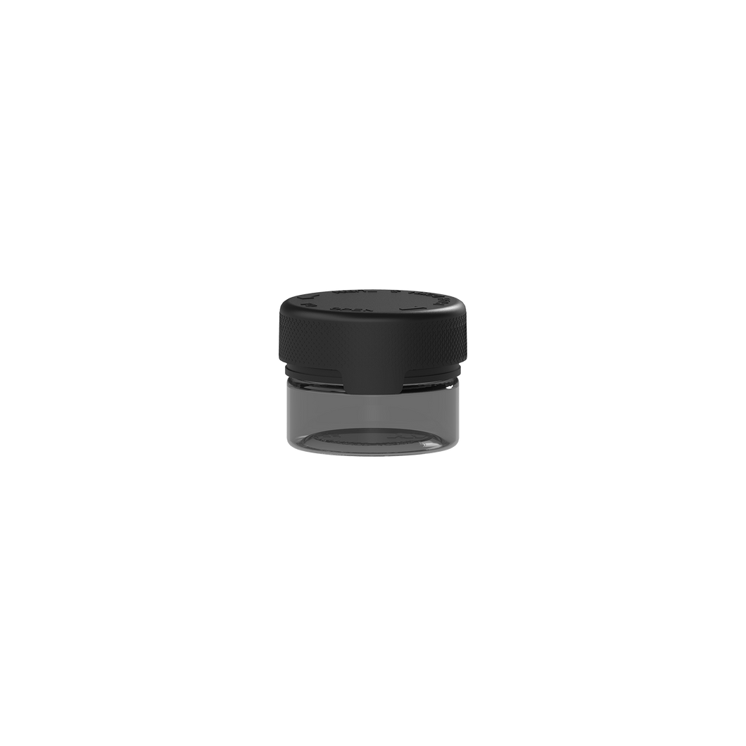 30CC/1FL.OZ/30ML Aviator CR - Container With Inner Seal & Tamper - Translucent Black With Opaque Black Lid - Copackr.com