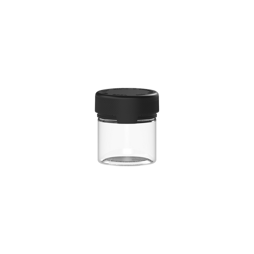 60CC/2FL.OZ/60ML Aviator CR - Container With Inner Seal & Tamper - Clear Natural With Opaque Black Lid - Copackr.com