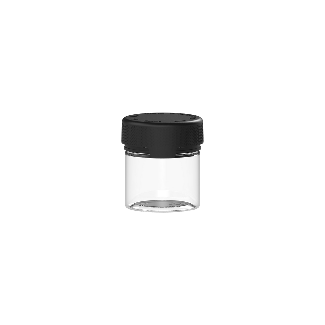 60CC/2FL.OZ/60ML Aviator CR - Container With Inner Seal & Tamper - Clear Natural With Opaque Black Lid - Copackr.com