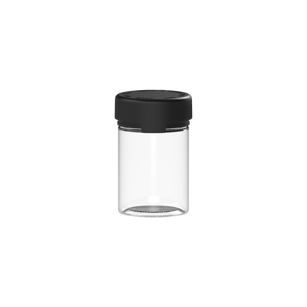 120CC/4FL.OZ/120ML Aviator CR - Container With Inner Seal & Tamper - Clear Natural With Opaque Black Lid - Copackr.com