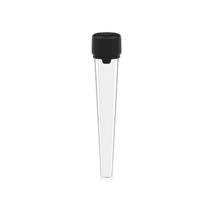 AVIATOR CR - TUBE 113MM WITH INNER SEAL & TAMPER - CLEAR NATURAL TRANSPARENT WITH OPAQUE BLACK LID - Copackr.com