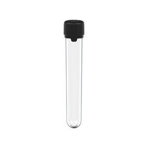 AVIATOR CR - TUBE 120MM WITH INNER SEAL & TAMPER - CLEAR NATURAL (TRANSPARENT) WITH OPAQUE BLACK LID - Copackr.com