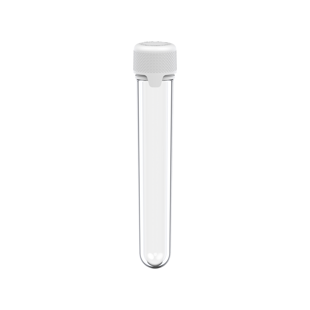 AVIATOR CR - TUBE 120MM WITH INNER SEAL & TAMPER - CLEAR NATURAL (TRANSPARENT) WITH OPAQUE WHITE LID - Copackr.com