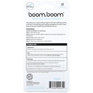 BoomBoom Aromatherapy Mint Nasal Stick 3pK Enhances Breathing Focus