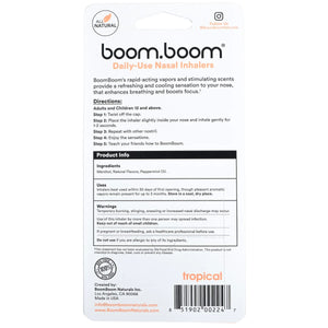 BoomBoom Aromatherapy Tropical Nasal Stick Single Enhances Breathing Focus 
