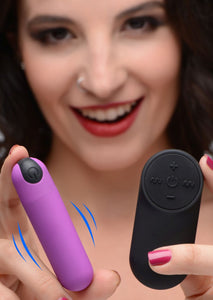 Vibrating Bullet with Remote Control - Purple - BILLI BILLI STORE 