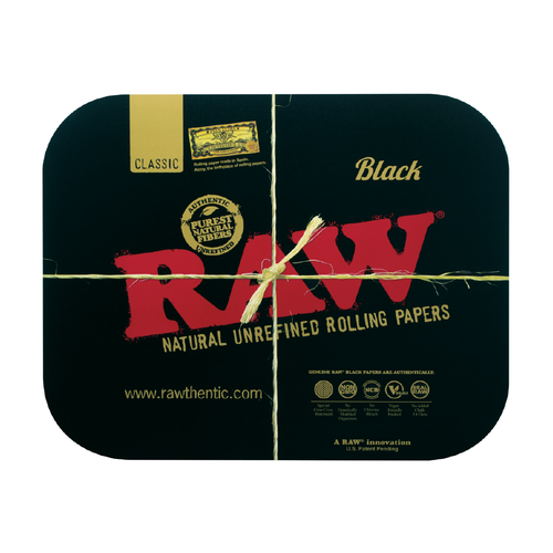 Raw Rolling Tray Black Magnetic Cover - Large - wantoliveoil.com