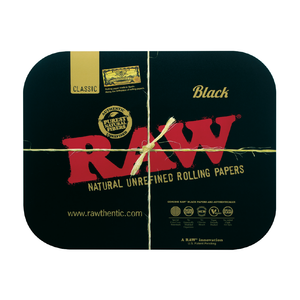 Raw Rolling Tray Black Magnetic Cover - Large - wantoliveoil.com